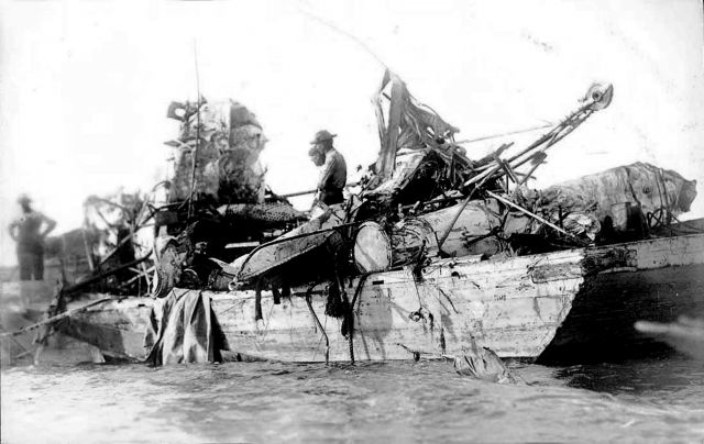 Akron on Barge